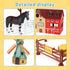 '-140 Set Playset 3-7 Peagprav Farm Animals Figurines Toys pcs Toy Barn Toy Horse Stable Tractor Trailer Windmill Farmer