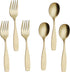 ANNOVA Kids Silverware Set, Stainless Steel Safe Flatware for Children, Forks, Tablespoons, Toddler Utensils (Gold, 6)