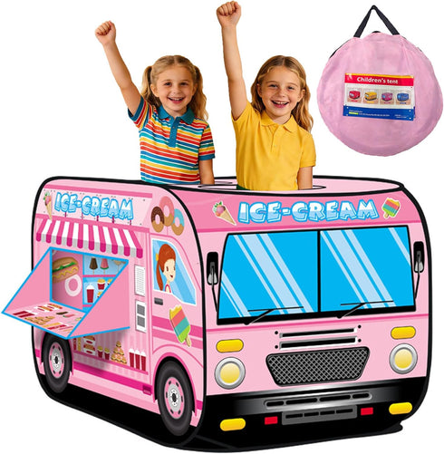 Pop Up Tent Kids:Ice Cream Truck Tent,Pop Up for Kids,Kids Play Without