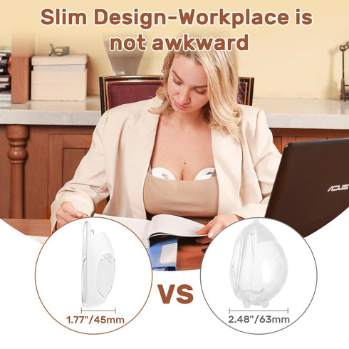 70ml NCVI Silicone Breast Milk Collector for Breastfeeding, Wearable Breast Shells for Night Use, Slim Detachable