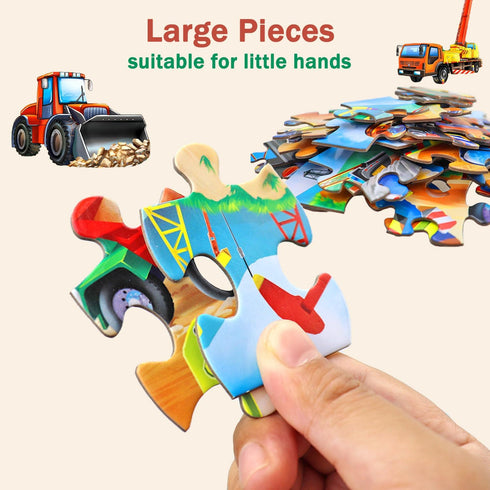 JTKDBJZ 4-6 2x60 3-5,6-8,Fun Bulldozer Toys,2 1 Pack Puzzles for Kids Ages Pieces Jigsaw Puzzles for Toddlers & Truck