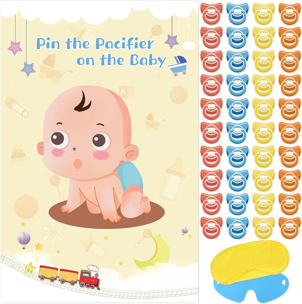 Hxezoc Pin The Pacifier On The Baby Game Large Baby Poster Party