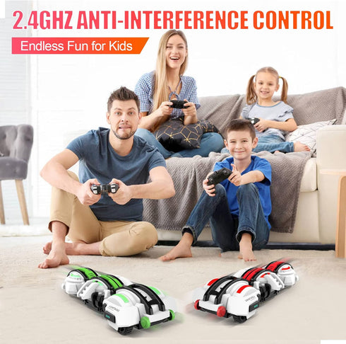 BAZADER RC Cars with LED Lights, Remote Control Snake 360° Roll Toys, Birthday Gift for Kids Age 7-11+, 2 Batteries