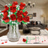 eafzv Set Mother's Day Roses Flower Bouquet Kit, Red Rose Building Flower Bouquet Kit for Adults & Kids, DIY Artificial