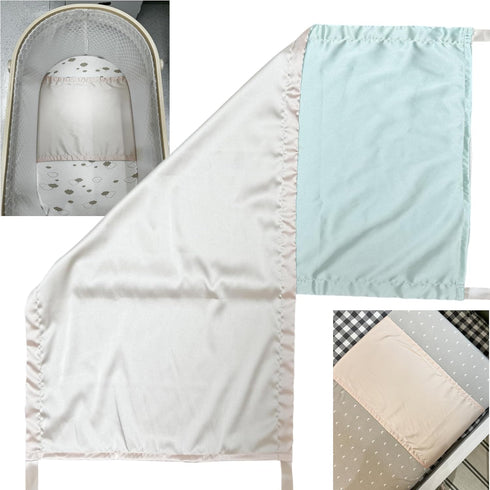 AKISS Satin Crib Sheet Pillow Cover Silk Bassinet Cradle Slip Reversible Use for