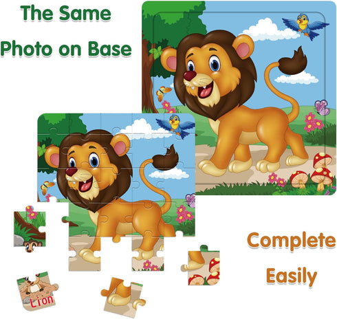 CHAFIN 3-5 Sets 3 4 5+ Pack 6 (20 Puzzles for Kids Ages Toddler Wooden Toys Montessori Learning Education Preschool