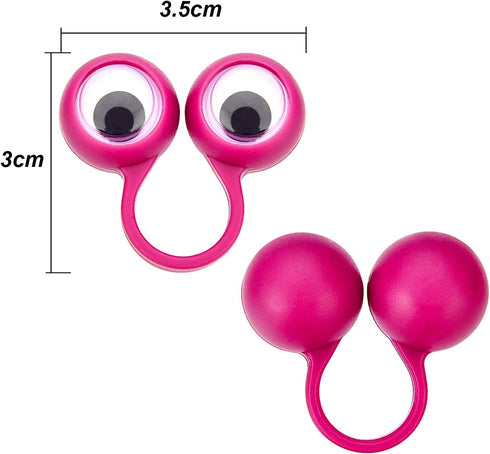 JOVITEC 48 Pcs Eye Finger Puppets Toys Set - Googly Wiggly Eyeball Rings for Kids, 5 Colors