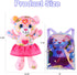 DRAWMYTOY 20 Backpack Set 3-6 Stuffed Animal Coloring Plush Toy Bear with Washable Markers Laser Holographic Road Trip