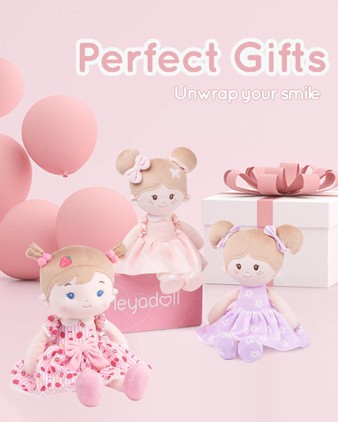 (16''), 1 LeyaDoll Soft Baby Doll Toys My First Baby Rag Doll for Year-Old Girl Birthday Gift, Christmas Plush Toys
