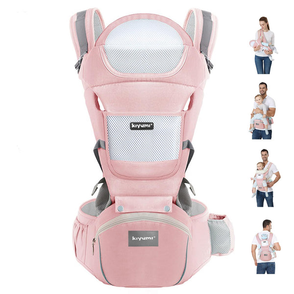 KIYUMI Baby Carrier with Hip Seat, Ergonomic M Position, Newborn to Toddler,