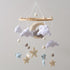 GOODMOM Felt Bear & Moon Crib Mobile Visual Stimulation & Motor Skill Development Toy for Infants, Gentle Rotation