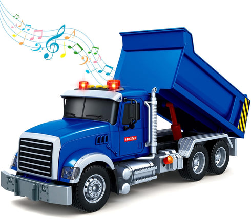 SpringFlower Large Dump Truck Toy for Boys Age 3-7, Truck Toy with Sound and Light, Birthday Gifts for Indoor & Outdoor