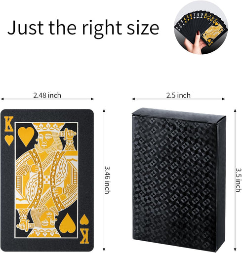 LAGEBONA Set, Waterproof Deck of CardsGift Playing CardsPoker Men Pool Poker Cards (Black Diamond)