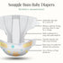1, 216 Count, (6.6 lbs 13 lbs), Evolur Snuggle Bum Baby Diapers - Size for Newborns - Ulta Absorbent Diapers Newborn