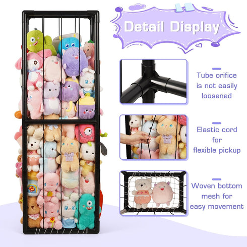 1) Trycooling Stuffed Animal Storage Zoo Stuffed Animal Holder Space Save Vertical Stuffed Animals Storage PVC