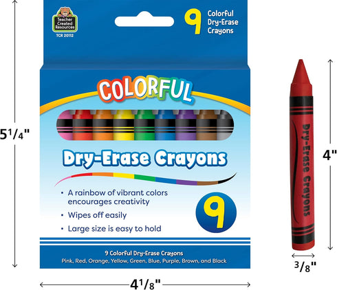 (TCR20112) Teacher Created Resources Colorful Dry-Erase Crayons