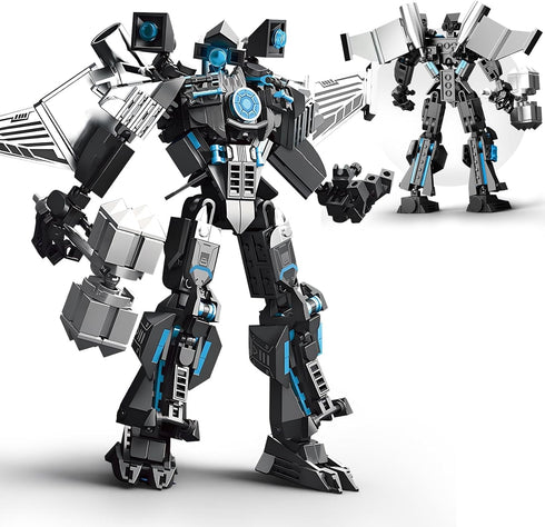 HIGH GODO Black Monitor Mech Robot Building Blocks Set, Toilet Upgraded TV