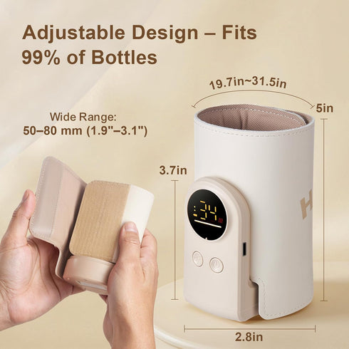 FUFVUTI 18W Portable Baby Bottle Warmer for Travel Fast, Waterless Milk Heater for Breastmilk & Formula | USB