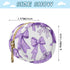 YETTASBIN Purple Ribbon Bow Portable Pacifier Holder Case with Metal Hook Buckle & Zipper for Diaper Bag and Stroller