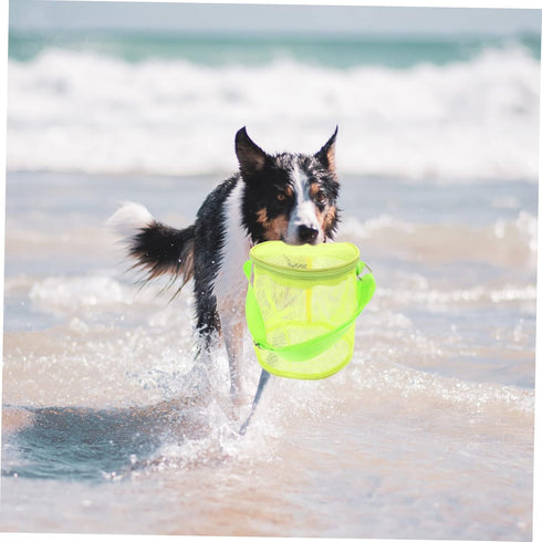 Beach Storage Bag for Kids - Mesh Beach Tote Organizer for Summer Bags, Toy Bucket, and Sand Toy Bag in Green