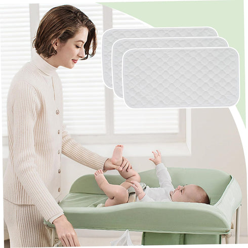 Ginwrek 3Pcs 27x14'' Changing Mat Diaper Changing Pad Waterproof Mat Washable Reusable Cotton Travel Pad for Baby