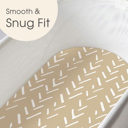 Set 2 Pack, GRSSDER Stretchy Ultra Soft Fitted Bassinet Sheets Cradle Sheet Universal Fit for Rectangle, Oval