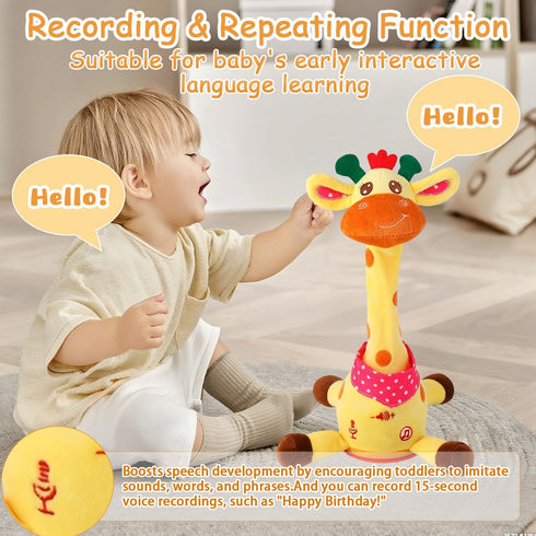 Tummy 10 Dancing Talking Giraffe Toy, Singing Musical Giraffe Plush Time Toys with Volume Adjustment, Children's Songs