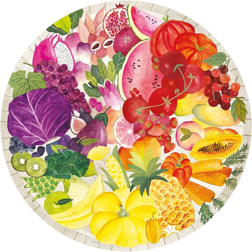 Ravensburger Circle of Colors: 500 Piece Round Jigsaw Puzzle for Adults & Kids - Fruits and Vegetables | Unique