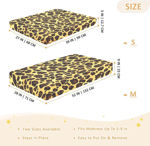 Bseiialft 52 28 Brown Black Leopard Cheetah Crib Sheets for Boys Girls Soft and Breathable Cotton Baby Sheets