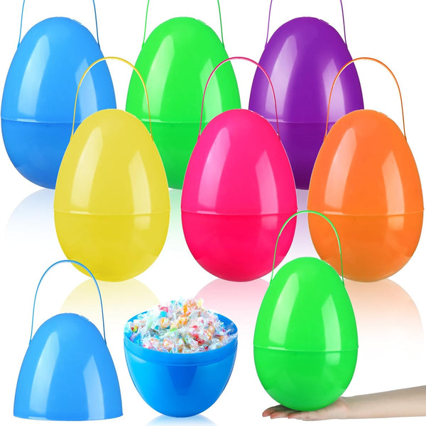 Funtery 6 Pcs Jumbo Easter Eggs 10 Inch Plastic Giant Easter Eggs