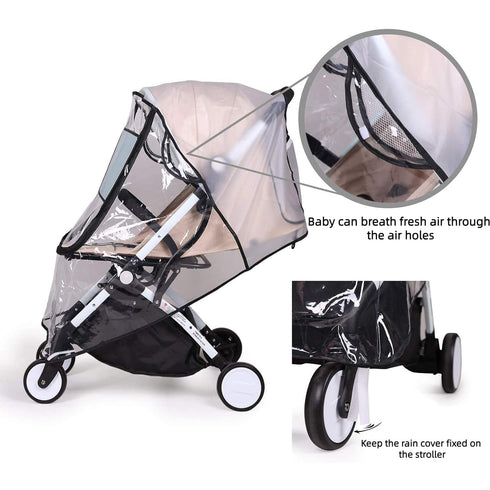 Baby Stroller Rain Cover with Eye Protection Film, Universal Waterproof Wind Weather Shield, Baby Travel Accessories