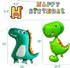 Dinosaur 4th Birthday Decorations, Large Foil Balloons, Happy Birthday Banner, Number 4 Balloon