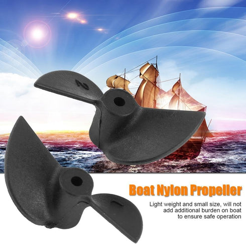 2 Set 2mm RC Boat Propellers, Durable Nylon Blade with CW CCW Rotation Shaft for Remote Control Ship Enthusiasts Racing