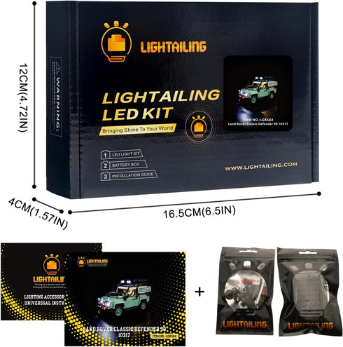 Lightailing LED Lighting Kit for Lego 10317 Land-Rover Classic Defender 90, Model Not Included