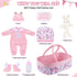 BABESIDE 8 Pcs Reborn Baby Doll Clothes with Bassinet for 17-22 Inch Baby Dolls, Outfit Accessories