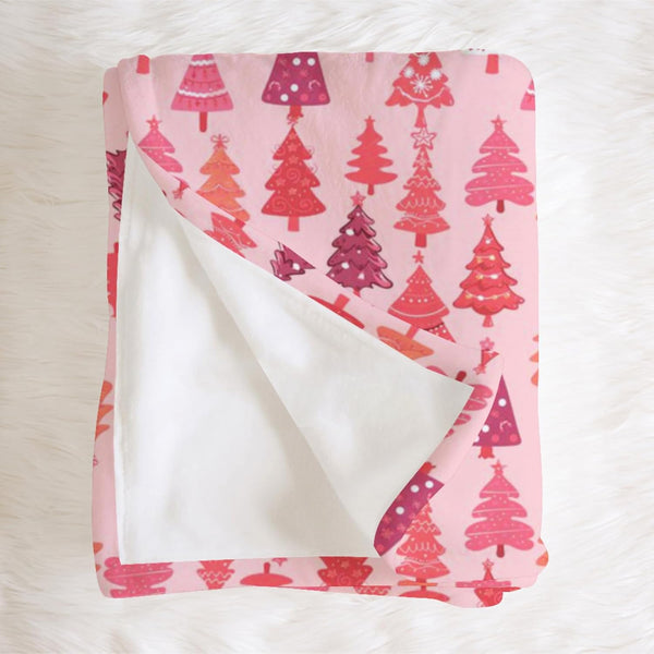 SqtmuHLuo Pink Christmas Baby Blanket Boys Girl Gifts First Christmas Tree Baby Nursery