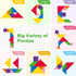 BenBen Travel Tangram Puzzle with Magnetic Wooden Shapes, Extra Large Dual-Sided Magnet Surface, Color Pattern IQ Book
