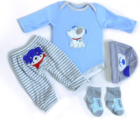 Reborn Baby Dolls Boy Clothes for 17-22 Inch 4 pcs Sets Fit 17-22" Newborn Baby Dolls Clothes