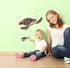 Sea Turtle Wall Decal, Ocean Undersea Animal Tortoise Wall Sticker for Kids Room Decor