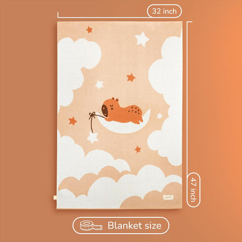 100% 47x32 Organic Cotton Baby Blanket Soft Knitted Breathable Swaddle Blanket for Crib & Stroller - Newborns, Infants