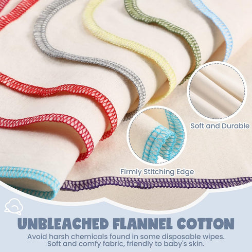 32 8 8 8 Inches Zopeal Pcs Flannel Cloth Baby Wipes Reusable Dispenser Washable Soft Natural Unbleached Baby Face Cloth