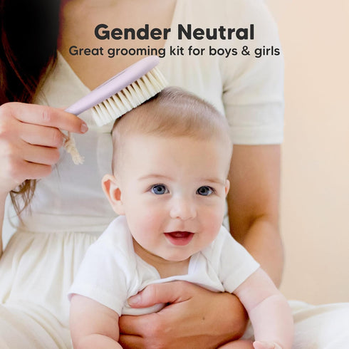 Wooden Baby Hair Brush for Toddler Girls, Boys - Cradle Cap Brush for Babies, Soft Goat Bristles, Perfect Gentle Scalp
