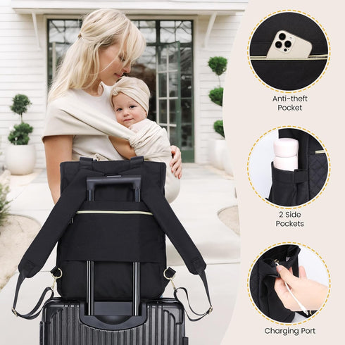 Backpack,Diaper Backpack LOVEVOOK Diaper Bag Tote Bag with Insulated Pockets,Baby Bag for Girl Boy with Changing