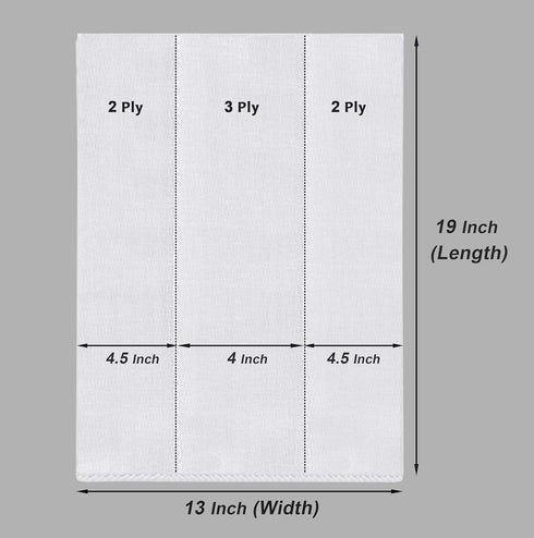 3-Ply 10 Pack Ruvanti Unisex Baby Boys Girls Birdseye Prefold Cloth Diapers Washable - White