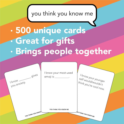 500 14+ 2 10 You Think You Know Me Conversation Card Game Valentines Day Game for Couples Friends and Families