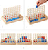 4 in a Row Wooden Board Game - Foldable Line Up 4 Classic Family Toy for Kids and Family