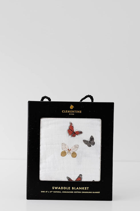 Butterfly Swarm Muslin Swaddles for Infants - CLEMENTINE KIDS