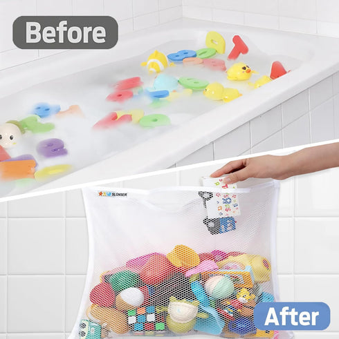 6 4 2 Pack Bath Toy Storage Organizer for Bathtub Large Mesh Bath Toy Holder & Bath Toy Net, Quick-Dry Hanging Bathroom