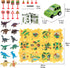 Set 12 3-5 3 4 5 6 Puzzle Track Car Play with Dinosaur Figures, Plastic Railcar Floor Puzzles for Kids Ages
