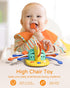 High Chair Toys with Suction Cup, Montessori Sensory Toys for 1 Year Old, Food Grade Silicone Pull String Activity Gift